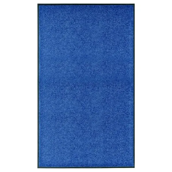 Covoraș de ușă lavabil albastru 90×150 cm