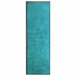Covoraș de ușă lavabil, cyan, 60 x 180 cm