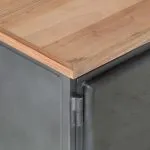 Comodă TV, gri, 120 x 30 x 40 cm, lemn masiv de acacia/oțel