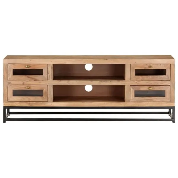Comodă TV, 110x30x40 cm, lemn masiv de acacia