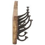 Cuier de hol cu 5 cârlige, 100×2,5×15 cm, lemn masiv reciclat