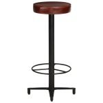 Scaune de bar, 2 buc., 76 cm, piele naturală
