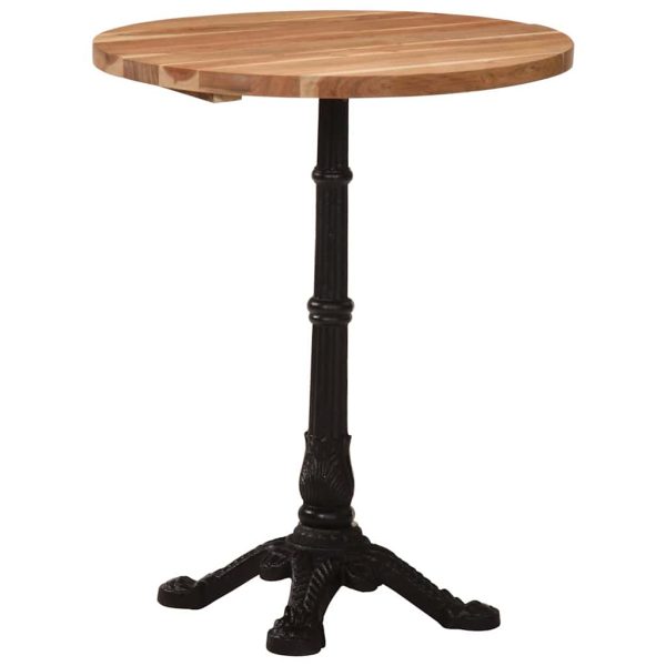 Masă de bistro, Ø60 x 76 cm, lemn masiv de acacia