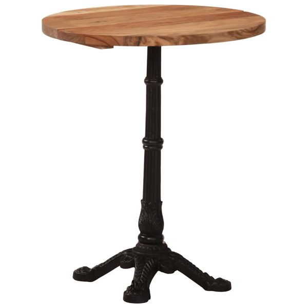 Masă de bistro, Ø60 x 76 cm, lemn masiv de acacia