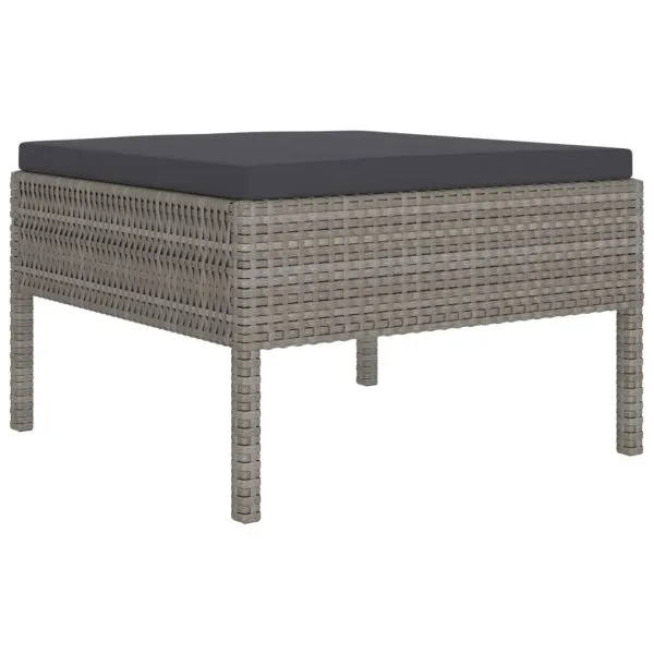 Set mobilier de grădină cu perne, 2 piese, gri, poliratan