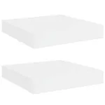Rafturi de perete, 2 buc., alb extralucios, 23×23,5×3,8 cm, MDF