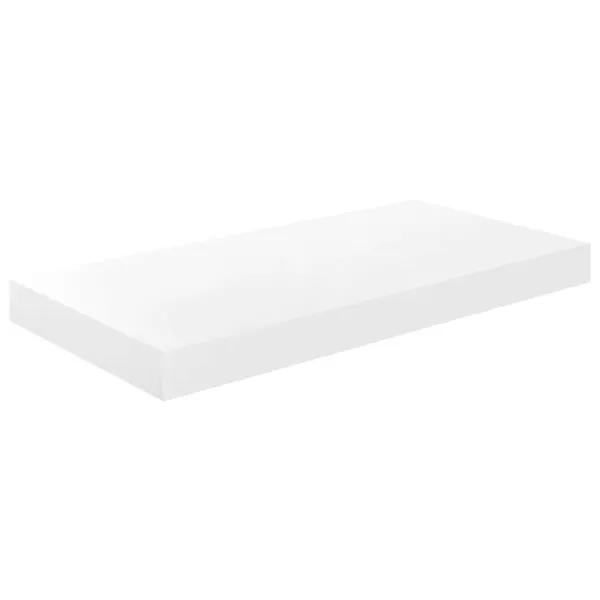 Raft de perete suspendat, alb extralucios, 50x23x3,8 cm, MDF