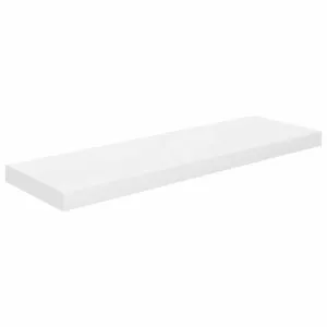 Raft de perete suspendat, alb extralucios, 80×23,5×3,8 cm, MDF