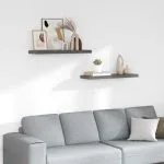 Rafturi de perete, 2 buc., gri extralucios, 80×23,5×3,8 cm, MDF