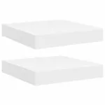 Rafturi de perete suspendate, 2 buc., alb, 23×23,5×3,8 cm, MDF