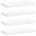 Rafturi de perete suspendate, 4 buc., alb, 50x23x3,8 cm, MDF