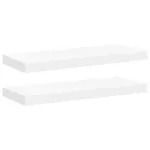 Rafturi de perete suspendate, 2 buc., alb, 60×23,5×3,8 cm, MDF