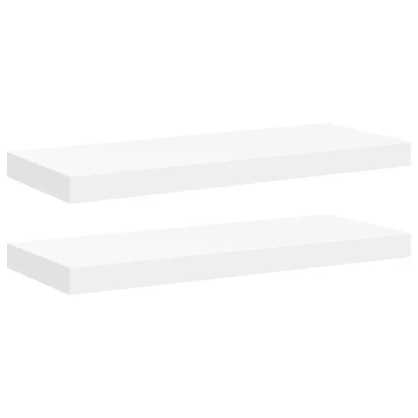 Rafturi de perete suspendate, 2 buc., alb, 60×23,5×3,8 cm, MDF