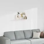 Raft de perete suspendat, alb, 90×23,5×3,8 cm, MDF