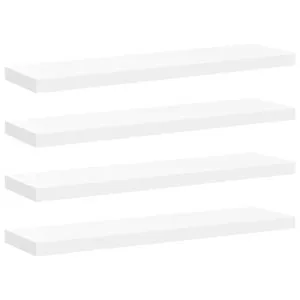 Rafturi de perete suspendate, 4 buc., alb, 90×23,5×3,8 cm, MDF