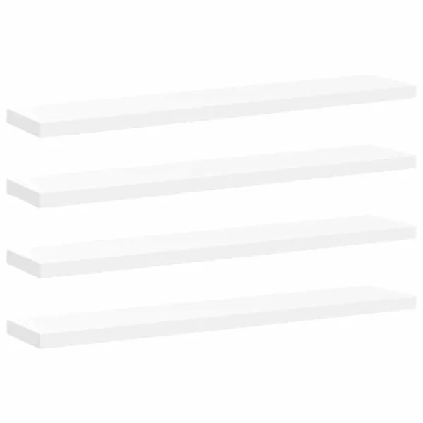 Rafturi de perete, 4 buc., alb, 120 x 23,5 x 3,8 cm, MDF