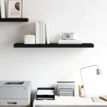 Raft de perete suspendat, negru, 90×23,5×3,8 cm, MDF