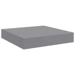 Raft de perete suspendat, gri, 23×23,5×3,8 cm, MDF