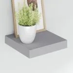 Raft de perete suspendat, gri, 23×23,5×3,8 cm, MDF