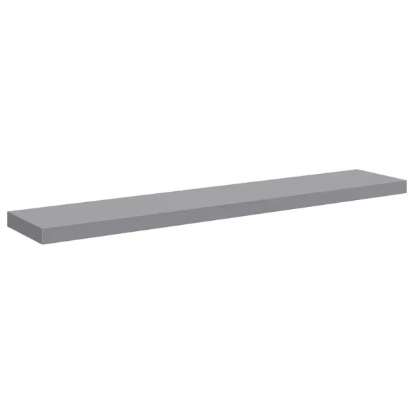 Raft de perete suspendat, gri, 120×23,5×3,8 cm, MDF