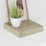 Raft de perete suspendat, stejar, 23×23,5×3,8 cm, MDF