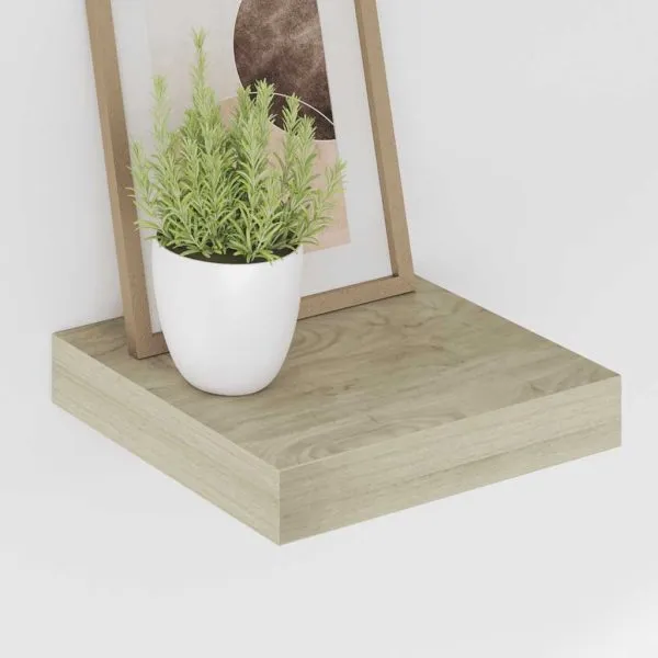 Raft de perete suspendat, stejar, 23×23,5×3,8 cm, MDF
