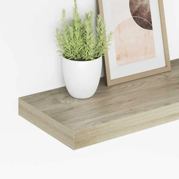 Rafturi de perete suspendate, 4 buc., stejar, 50x23x3,8 cm, MDF