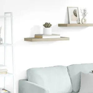 Raft de perete suspendat, stejar, 60×23,5×3,8 cm, MDF