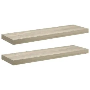 Rafturi de perete suspendate 2 buc., stejar, 80×23,5×3,8 cm MDF