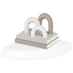 Rafturi colț perete, 4 buc., alb extralucios, 25x25x3,8 cm, MDF