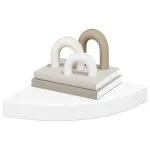 Raft colțar de perete, alb, 25 x 25 x 3,8 cm, MDF
