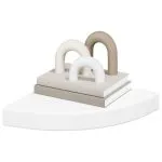 Rafturi colțar de perete, 4 buc., alb, 25 x 25 x 3,8 cm, MDF