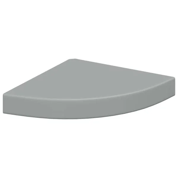 Raft de colț suspendat, gri, 25x25x3,8 cm, MDF