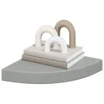Raft de colț suspendat, gri, 25x25x3,8 cm, MDF