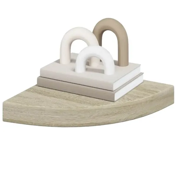 Raft colțar de perete, stejar, 25 x 25 x 3,8 cm, MDF