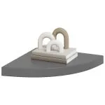 Rafturi colț perete, 4 buc., gri extralucios, 35x35x3,8 cm, MDF