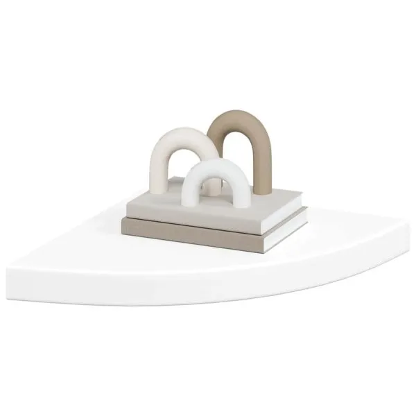 Rafturi colț de perete, 2 buc., alb, 35x35x3,8 cm, MDF