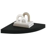 Rafturi colț de perete, 2 buc., negru, 35x35x3,8 cm, MDF