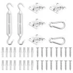 Set accesorii parasolar, 8 piese, oțel inoxidabil