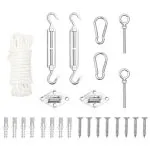 Set de accesorii parasolar, 9 piese, oțel inoxidabil
