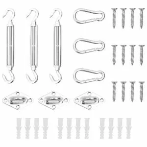 Set de accesorii parasolar, 9 piese, oțel inoxidabil