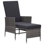 Set mobilier de grădină cu perne, 2 piese, gri, poliratan