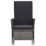 Set mobilier de grădină cu perne, 2 piese, gri, poliratan