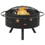 Vatră de foc cu vătrai, 76 cm, oțel, XXL