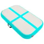 Saltea gimnastică gonflabilă cu pompă verde 600x100x20 cm PVC