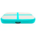 Saltea gimnastică gonflabilă cu pompă verde 600x100x20 cm PVC