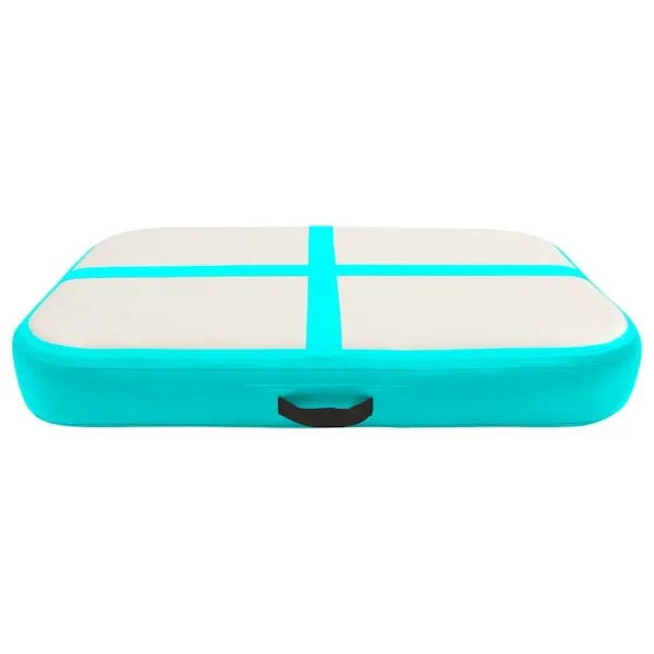 Saltea gimnastică gonflabilă cu pompă verde 600x100x20 cm PVC