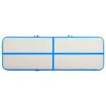 Saltea gimnastică gonflabilă cu pompă albastru 400x100x15cm PVC
