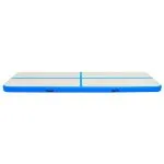 Saltea gimnastică gonflabilă cu pompă albastru 700x100x15cm PVC