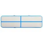 Saltea gimnastică gonflabilă cu pompă albastru 700x100x15cm PVC